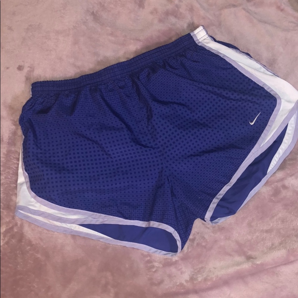 Blue Nike dri fit running shorts